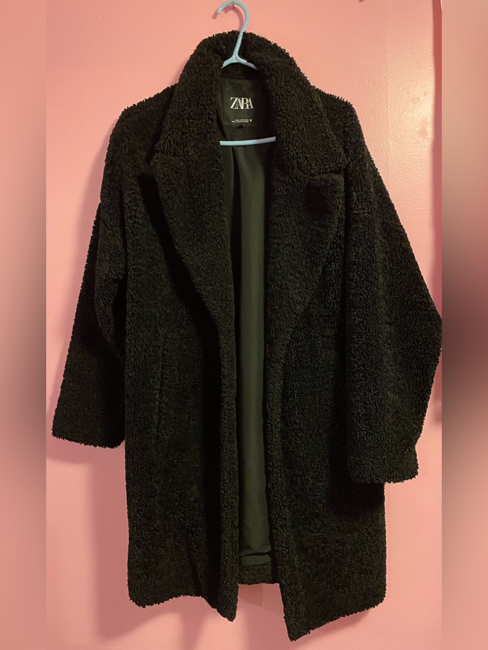 Zara Black Teddy Coat